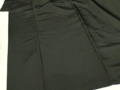 平和屋着物●男性 黒紋付・羽織セット 檳榔子 堅牢染 証紙付き 正絹 逸品 DABI5220op