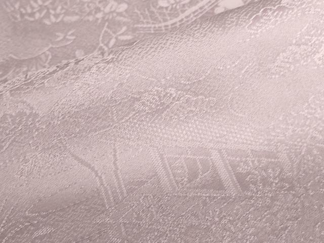 平和屋着物●上質な色無地　作家物　風景人物花地紋　紅藤色　いちひめ　さが美扱い　反端付き　正絹　逸品　DABI5223op