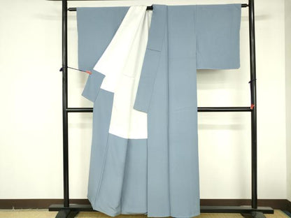 平和屋着物●上質な色無地　南天染　緋翔　薄青色　反端付き　正絹　逸品　未使用　DABI5227op