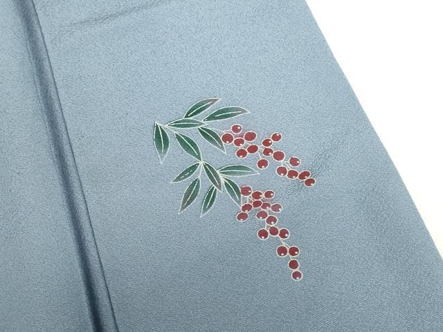 平和屋着物●上質な色無地　南天染　緋翔　薄青色　反端付き　正絹　逸品　未使用　DABI5227op