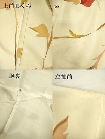 平和屋着物●上質な小紋　地紋起こし　草花　金彩　正絹　逸品　DABI5233op