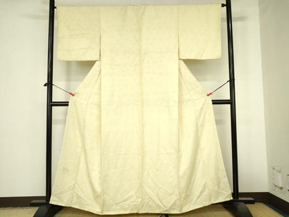 平和屋着物●大変加工の良い総絞り小紋　紗綾形文様　舞花　正絹　逸品　DABI5234op