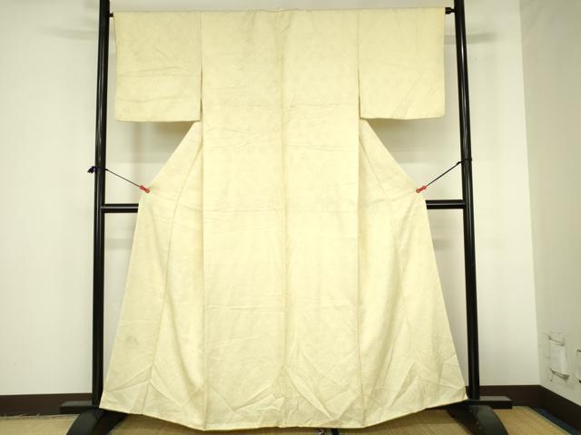 平和屋着物●大変加工の良い総絞り小紋　紗綾形文様　舞花　正絹　逸品　DABI5234op