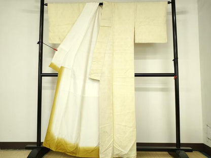 平和屋着物●大変加工の良い総絞り小紋　紗綾形文様　舞花　正絹　逸品　DABI5234op