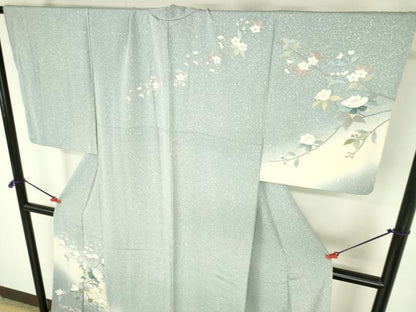 平和屋着物●訪問着　友禅　草花　暈し染め　正絹　逸品　DABI5235op