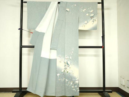 平和屋着物●訪問着　友禅　草花　暈し染め　正絹　逸品　DABI5235op