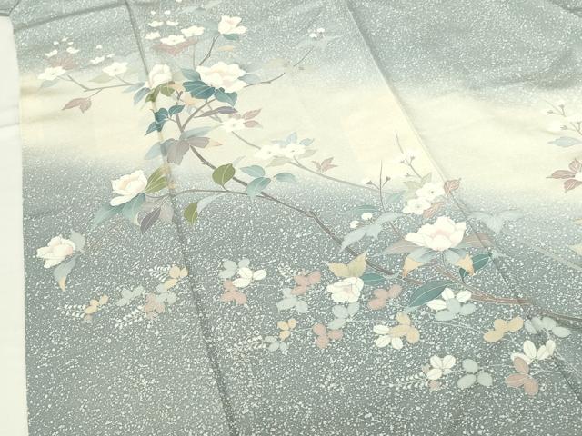 平和屋着物●訪問着　友禅　草花　暈し染め　正絹　逸品　DABI5235op