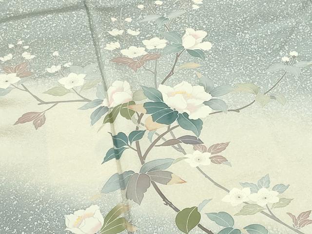 平和屋着物●訪問着　友禅　草花　暈し染め　正絹　逸品　DABI5235op