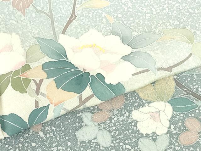 平和屋着物●訪問着　友禅　草花　暈し染め　正絹　逸品　DABI5235op