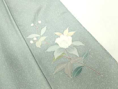 平和屋着物●訪問着　友禅　草花　暈し染め　正絹　逸品　DABI5235op