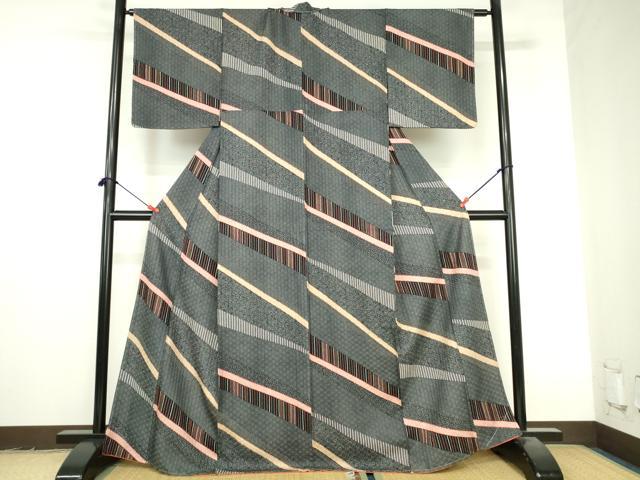 平和屋着物●上質な小紋　吉祥花小紋柄　正絹　逸品　未使用　DABI5242op