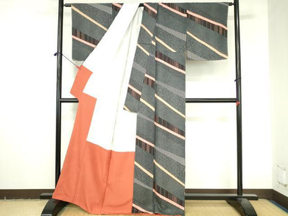 平和屋着物●上質な小紋　吉祥花小紋柄　正絹　逸品　未使用　DABI5242op