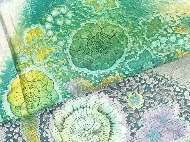 平和屋着物●豪華振袖　辻が花　暈し染め　金通し地　正絹　逸品　DABI5246op