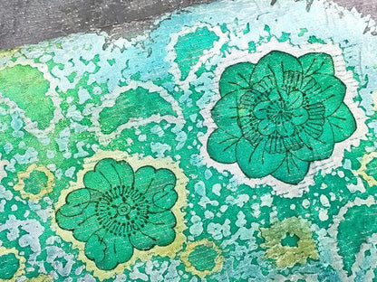 平和屋着物●豪華振袖　辻が花　暈し染め　金通し地　正絹　逸品　DABI5246op