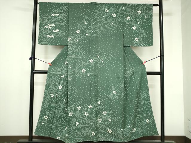 平和屋着物●訪問着　総絞り　流水花文　正絹　逸品　未使用　DABI5250op