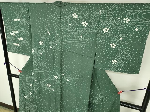 平和屋着物●訪問着　総絞り　流水花文　正絹　逸品　未使用　DABI5250op