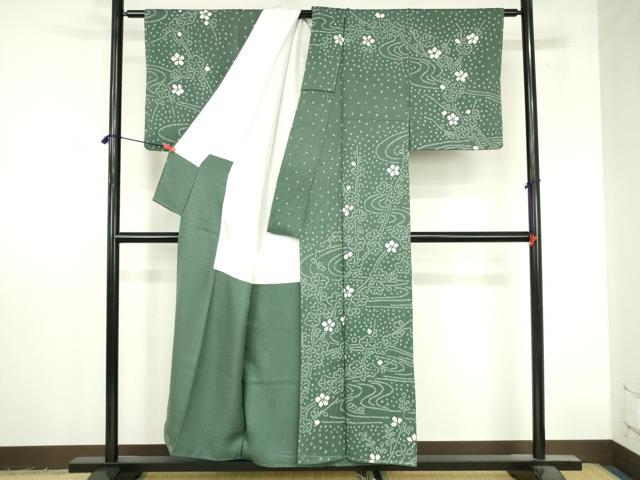 平和屋着物●訪問着　総絞り　流水花文　正絹　逸品　未使用　DABI5250op