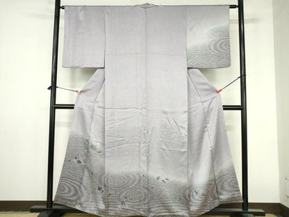 平和屋着物●訪問着　刺繍　舞葉文　暈し染め　正絹　逸品　DABI5252op