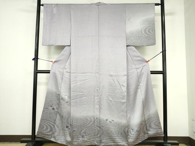 平和屋着物●訪問着　刺繍　舞葉文　暈し染め　正絹　逸品　DABI5252op