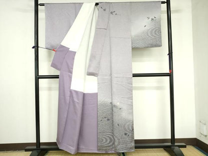 平和屋着物●訪問着　刺繍　舞葉文　暈し染め　正絹　逸品　DABI5252op