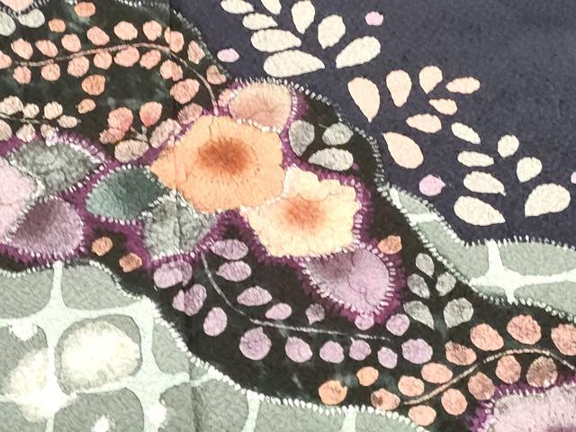 平和屋着物●訪問着　絞り　辻が花　正絹　逸品　DABI5253op