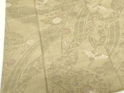 平和屋着物●本場結城紬　重要無形文化財　100亀甲　飛鶴花文　正絹　逸品　DABI5255op
