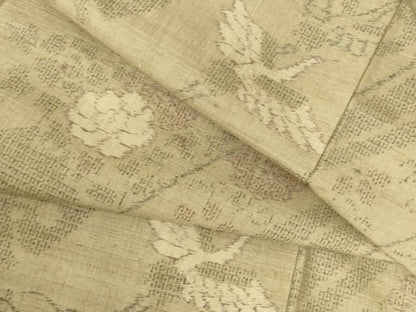 平和屋着物●本場結城紬　重要無形文化財　100亀甲　飛鶴花文　正絹　逸品　DABI5255op