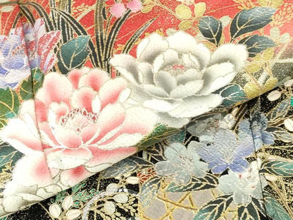 平和屋着物●豪華振袖　花車文　暈し染め　金銀彩　正絹　逸品　DABI5257op