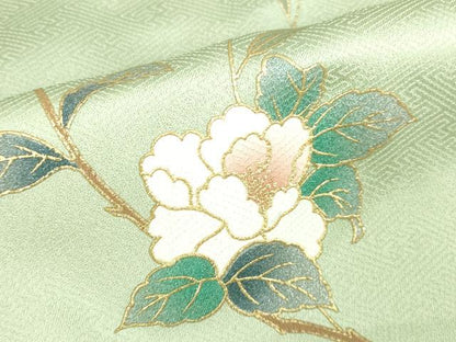 平和屋着物●中国三大刺繍　スワトウ刺繍　汕頭刺繍　訪問着　雪輪花文　暈し染め　金銀彩　正絹　逸品　DABI5266op