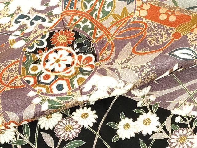 平和屋着物●訪問着　舞桜　立涌花鼓文　金銀彩　正絹　逸品　DABI5268op
