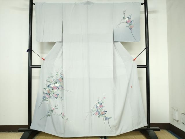 平和屋着物●本加賀友禅作家　岡本幸治　訪問着　草花　暈し染め　正絹　逸品　未使用　DABI5271op
