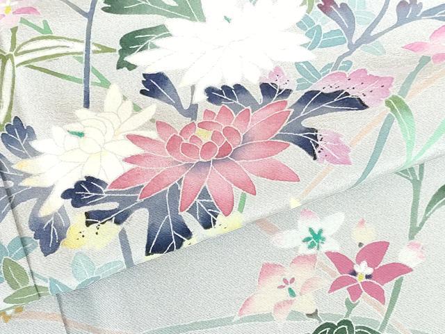 平和屋着物●本加賀友禅作家　岡本幸治　訪問着　草花　暈し染め　正絹　逸品　未使用　DABI5271op