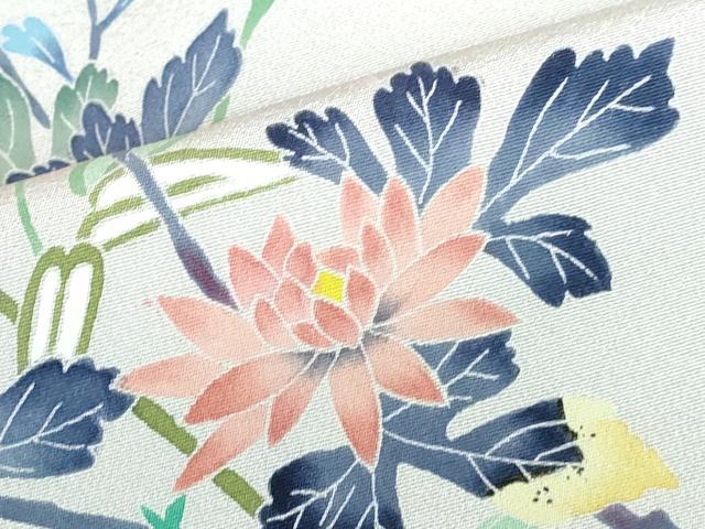 平和屋着物●本加賀友禅作家　岡本幸治　訪問着　草花　暈し染め　正絹　逸品　未使用　DABI5271op