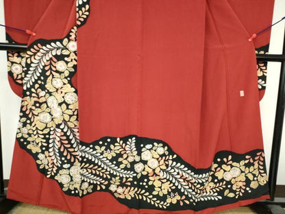 平和屋着物●越後十日町の一流染匠　桐屋・翠山工房　振袖　絞り　辻が花　金彩　やまと誂製　正絹　逸品　DABI5273op