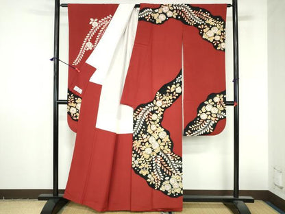 平和屋着物●越後十日町の一流染匠　桐屋・翠山工房　振袖　絞り　辻が花　金彩　やまと誂製　正絹　逸品　DABI5273op