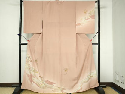 平和屋着物●訪問着　竹屋町刺繍　道長花鳥文　暈し染め　金彩　正絹　逸品　DABI5274op