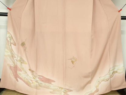 平和屋着物●訪問着　竹屋町刺繍　道長花鳥文　暈し染め　金彩　正絹　逸品　DABI5274op