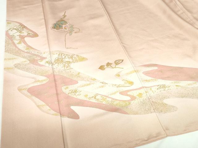 平和屋着物●訪問着　竹屋町刺繍　道長花鳥文　暈し染め　金彩　正絹　逸品　DABI5274op