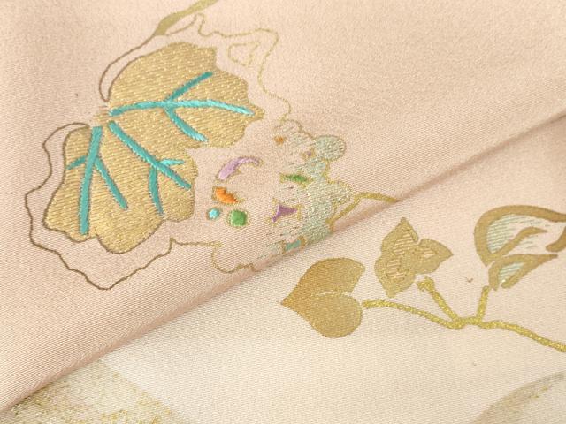 平和屋着物●訪問着　竹屋町刺繍　道長花鳥文　暈し染め　金彩　正絹　逸品　DABI5274op