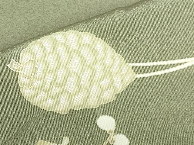 平和屋着物●豪華色留袖　駒刺繍　飛鶴立波花文　松葉散らし　松ぼっくり　暈し染め　金彩　正絹　逸品　DABI5277op