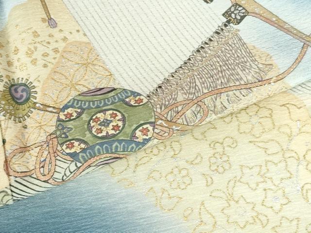平和屋着物●友禅師・京の名工・伝統工芸士・樽本伊勢蔵　訪問着　立波楽器花文　暈し染め　金銀彩　正絹　逸品　未使用　DABI5278op