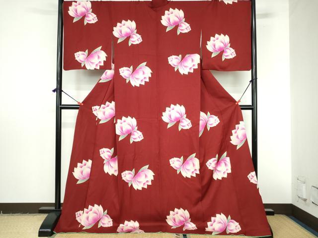 平和屋着物●上質な小紋　舞花　ロング丈　正絹　逸品　DABI5279op