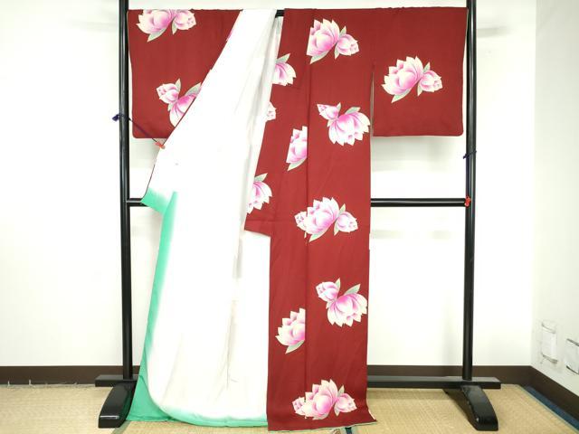 平和屋着物●上質な小紋　舞花　ロング丈　正絹　逸品　DABI5279op