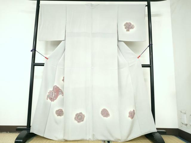 平和屋着物●山岡古都・古都染人　訪問着　正倉院花鳥文　鬼しぼ縮緬　正絹　逸品　DABI5281op