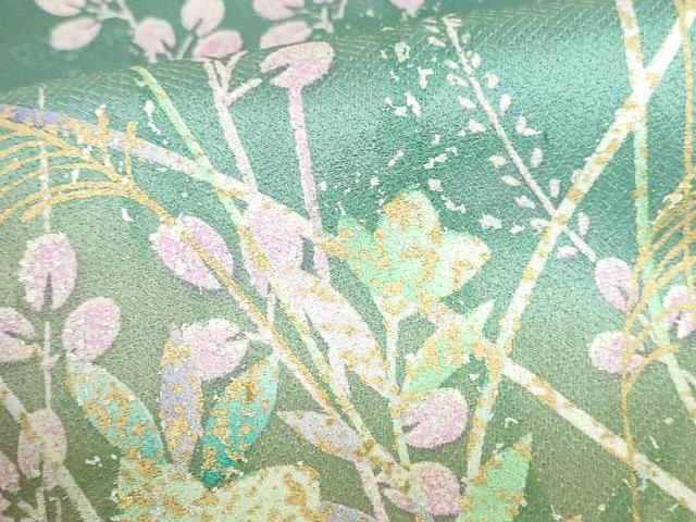 平和屋着物●訪問着　草花　暈し染め　金彩　正絹　逸品　DABI5284op