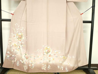 平和屋着物●訪問着　雪輪花文　暈し染め　金彩　正絹　逸品　DABI5289op