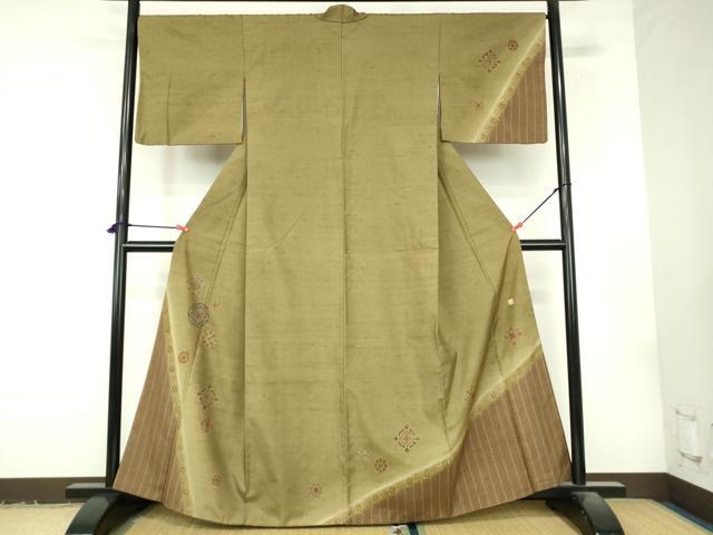 平和屋着物●石川県指定無形文化財　牛首紬　白山工房　手織り　訪問着　正倉院花文　暈し染め　正絹　逸品　DABI5292op