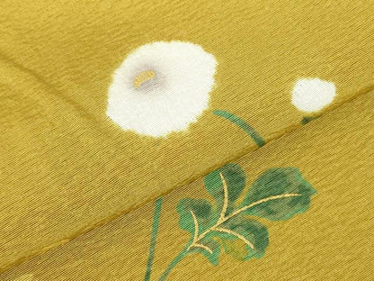 平和屋着物●上質な小紋　絞り　草花文　金彩　ロング丈　正絹　逸品　DABI5293op