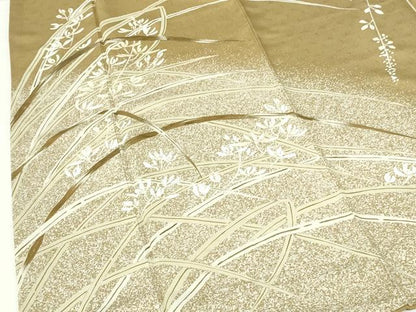 平和屋着物●訪問着　刺繍　草花文　正絹　逸品　DABI5295op