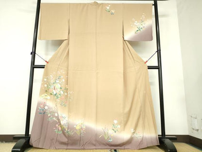 平和屋着物●訪問着　友禅　作家物　平安人物花松文　暈し染め　正絹　逸品　DABI5303op